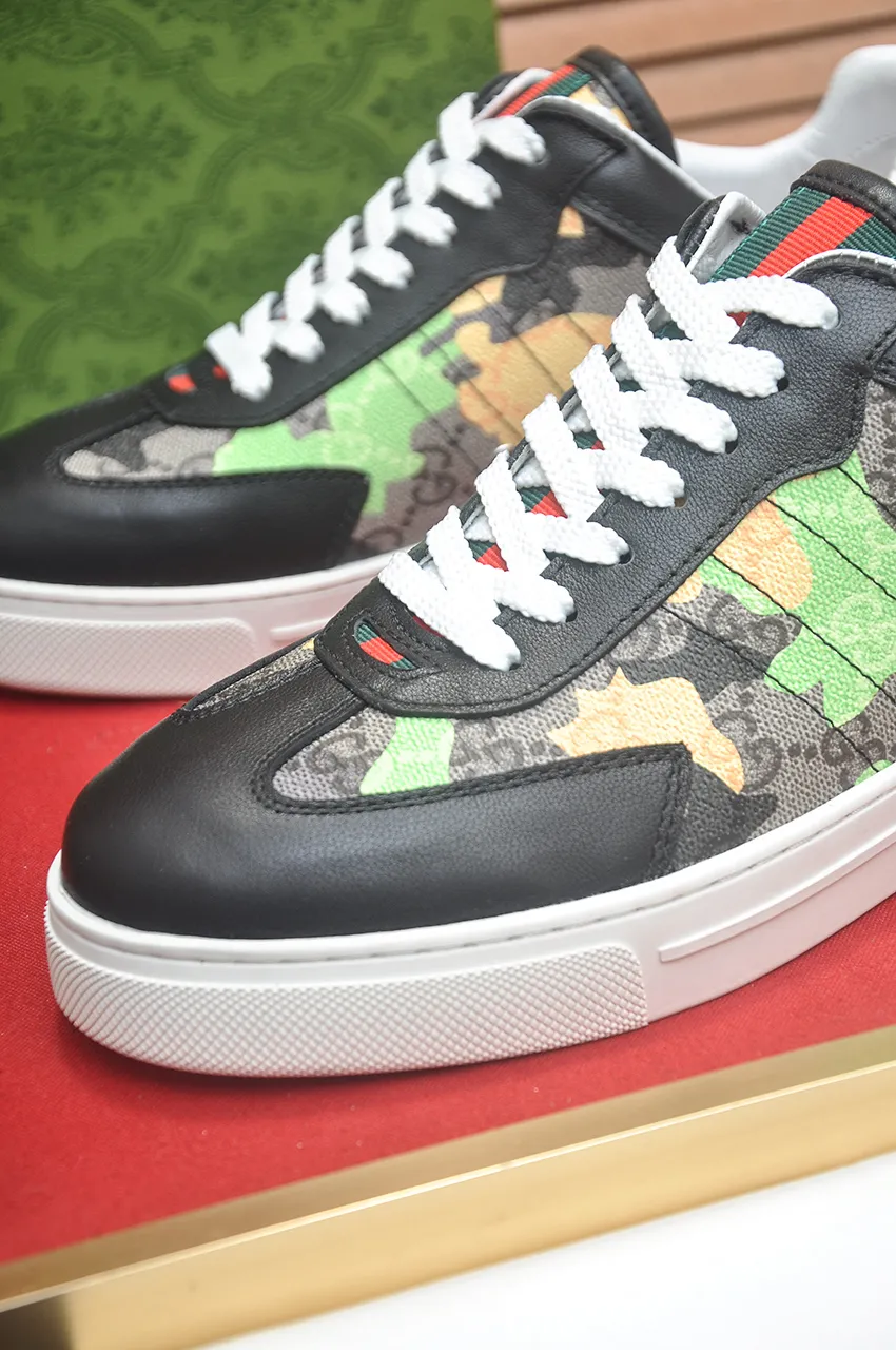 Men's men's shoes💰420💶[GUCCI Gucci] official website 1:1 men's sports shoes are now on the market, using original Gucci fabric + gluten lining, plus the official website original 1:1 comfortable outsole. Fashionable and versatile, super comfortable and breathable. 5 colors available, standard shoe size 38/45 (custom-made sizes 45 are non-refundable)